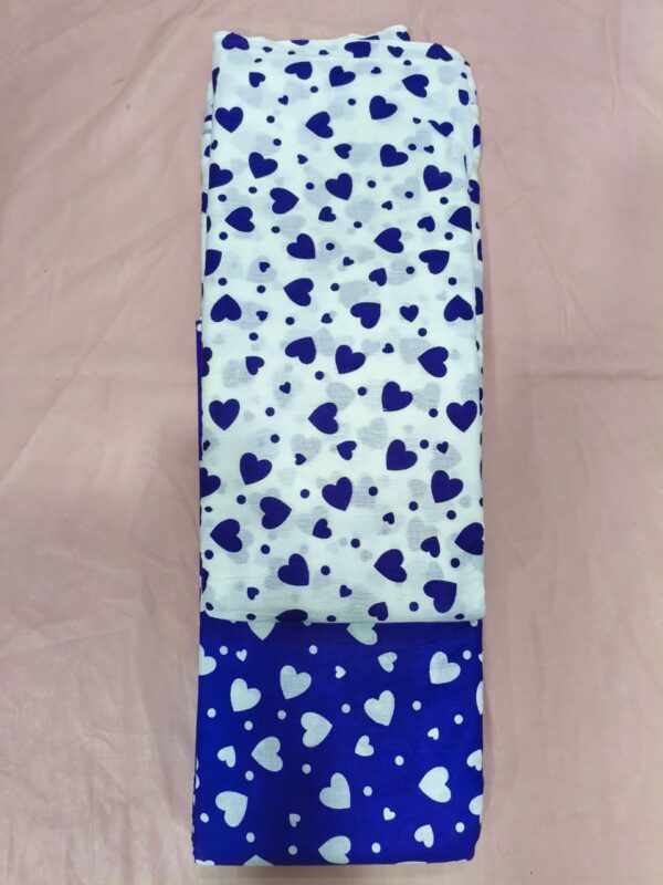 Purple Hearts & Dots Cotton Print Fabric 20/meter cuts