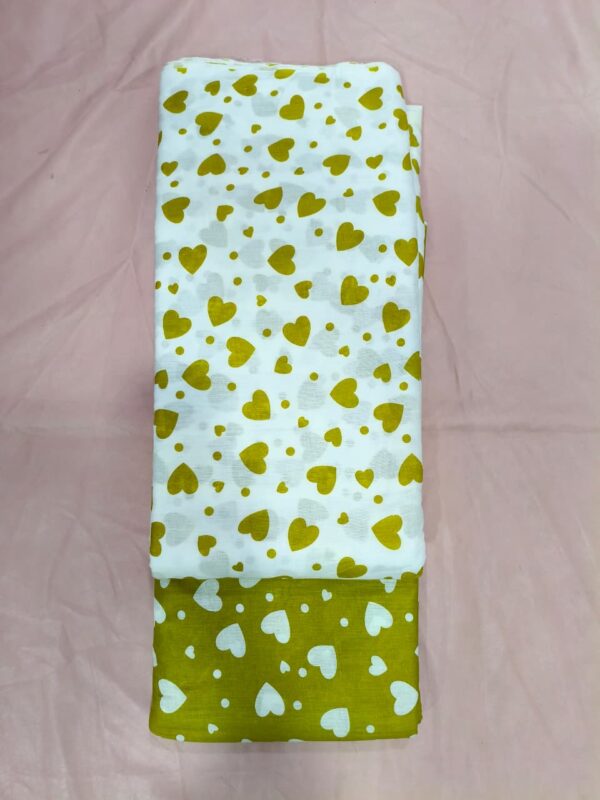 Olive Love Print Cotton Fabric 20/meter cuts