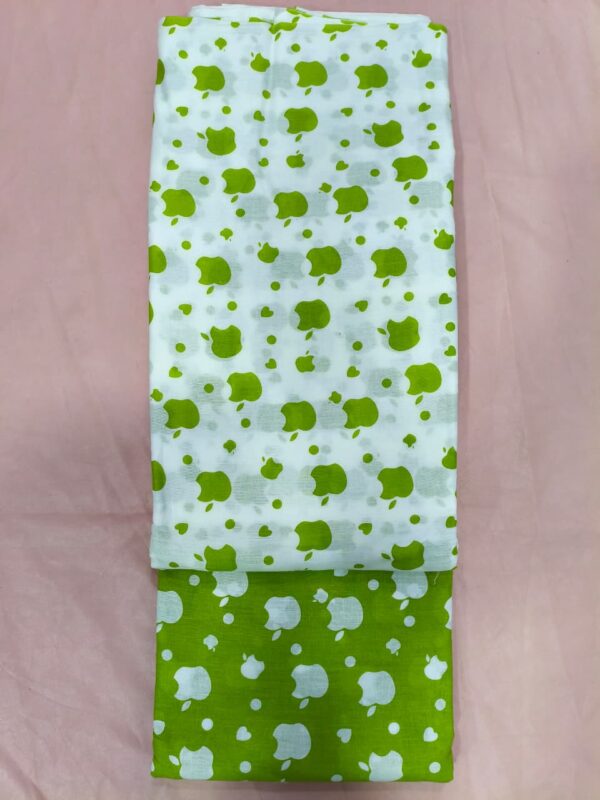 Green Apple Print 2-Piece Top & Bottom Fabric Set
