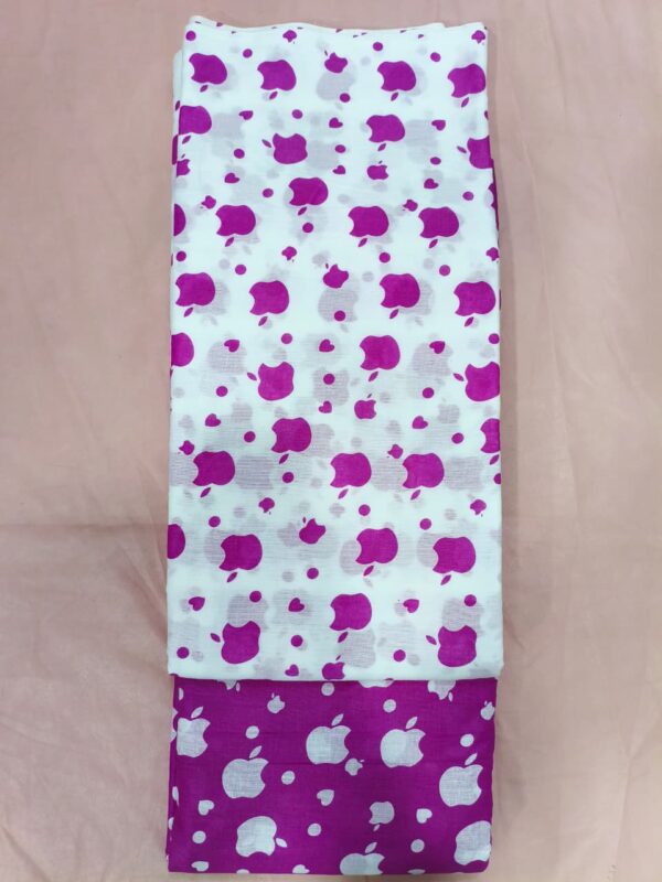 Purple Apple Print 2-Piece Top & Bottom Fabric Set 20/meter set