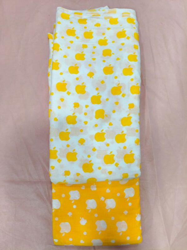 Yellow Apple Printed Top & Bottom Fabric – 2-Piece 20/meter set