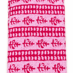 pink leaf stripe cotton print fabric