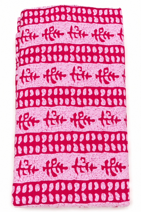 pink leaf stripe cotton print fabric