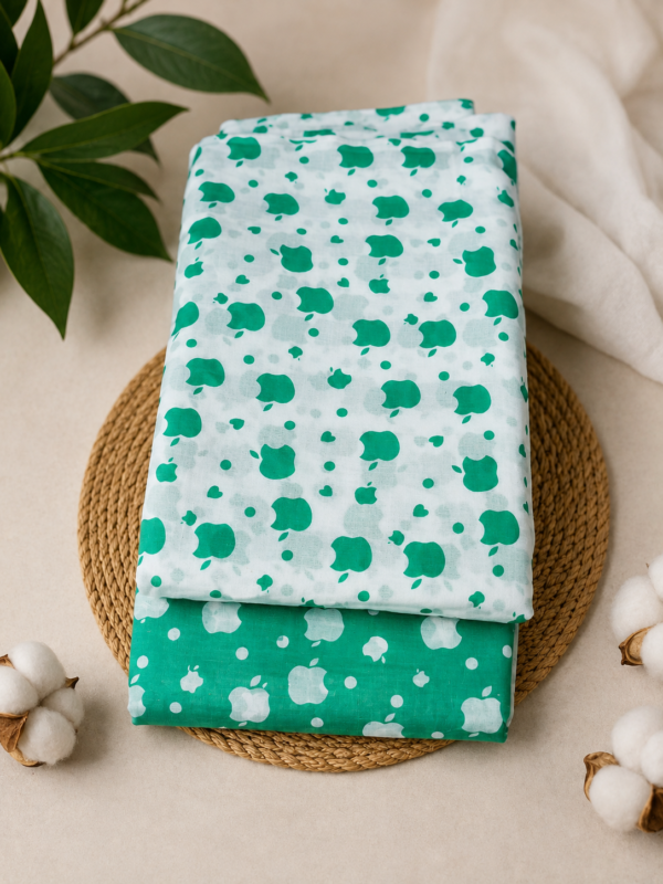 Top & bottom cotton apple print fabric in wholesale
